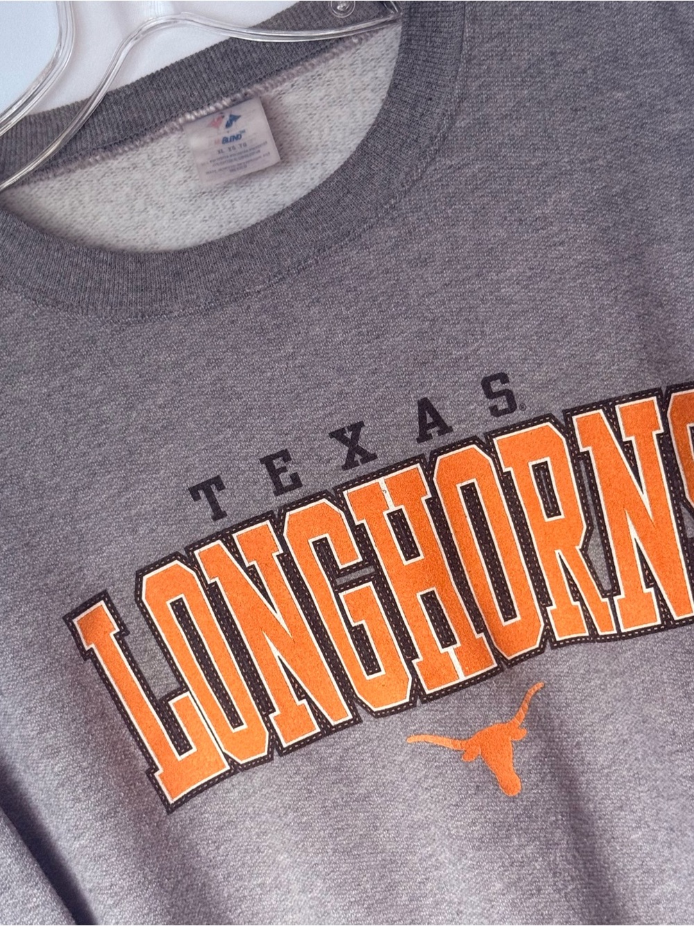 Texas Longhorns Jerzees Nu Blend Gray & Orange Crewneck Y2K Boxy Sweatshirt XL